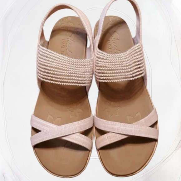 SKETCHERS cork luxe foam pink wedges size 10 M shoes 2.5”in wedge heel - Picture 3 of 13